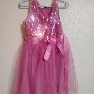 lilt Pink Sequin Tulle Formal Dress for Girls